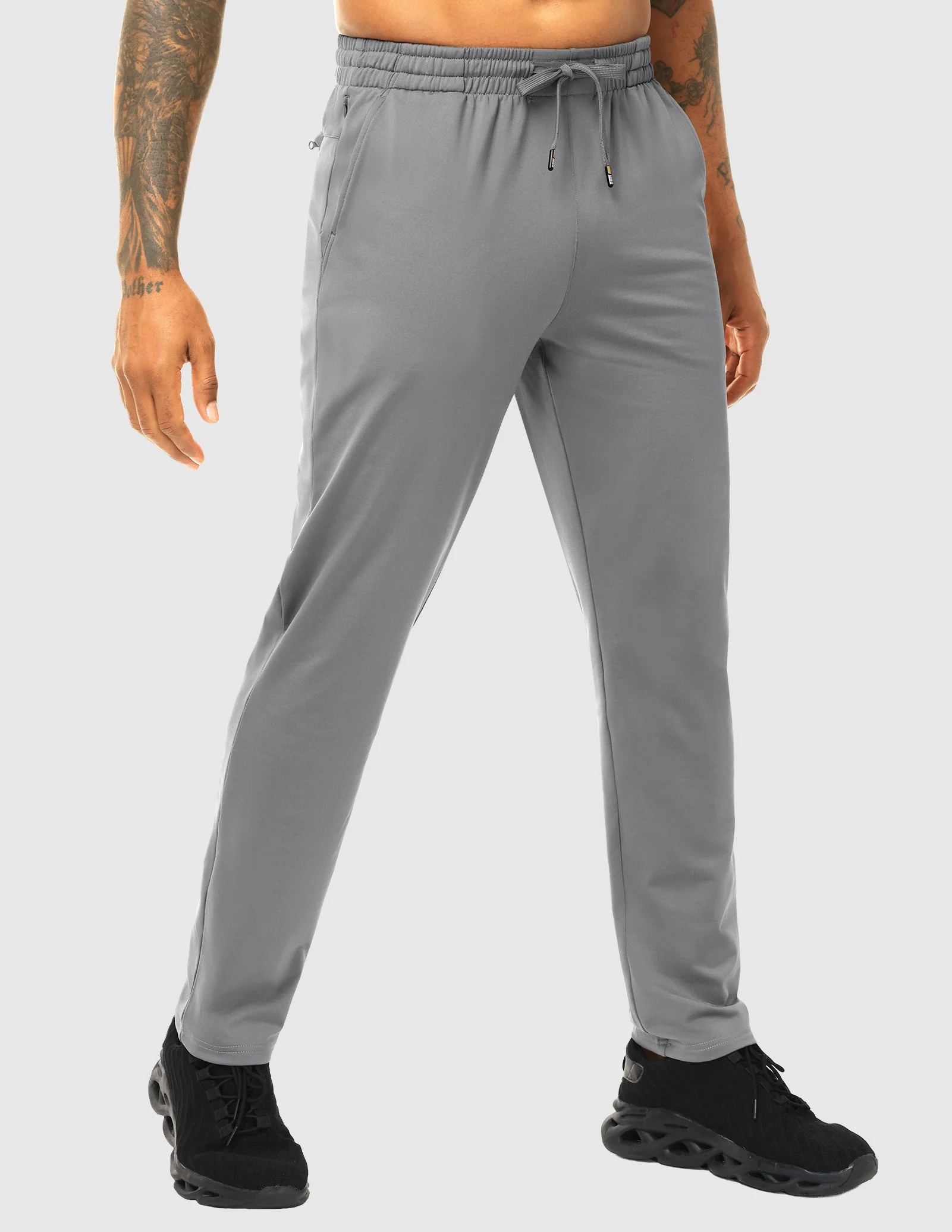 Men's Fleece Lined Athletic Pants with Zipper Pockets - Image 6