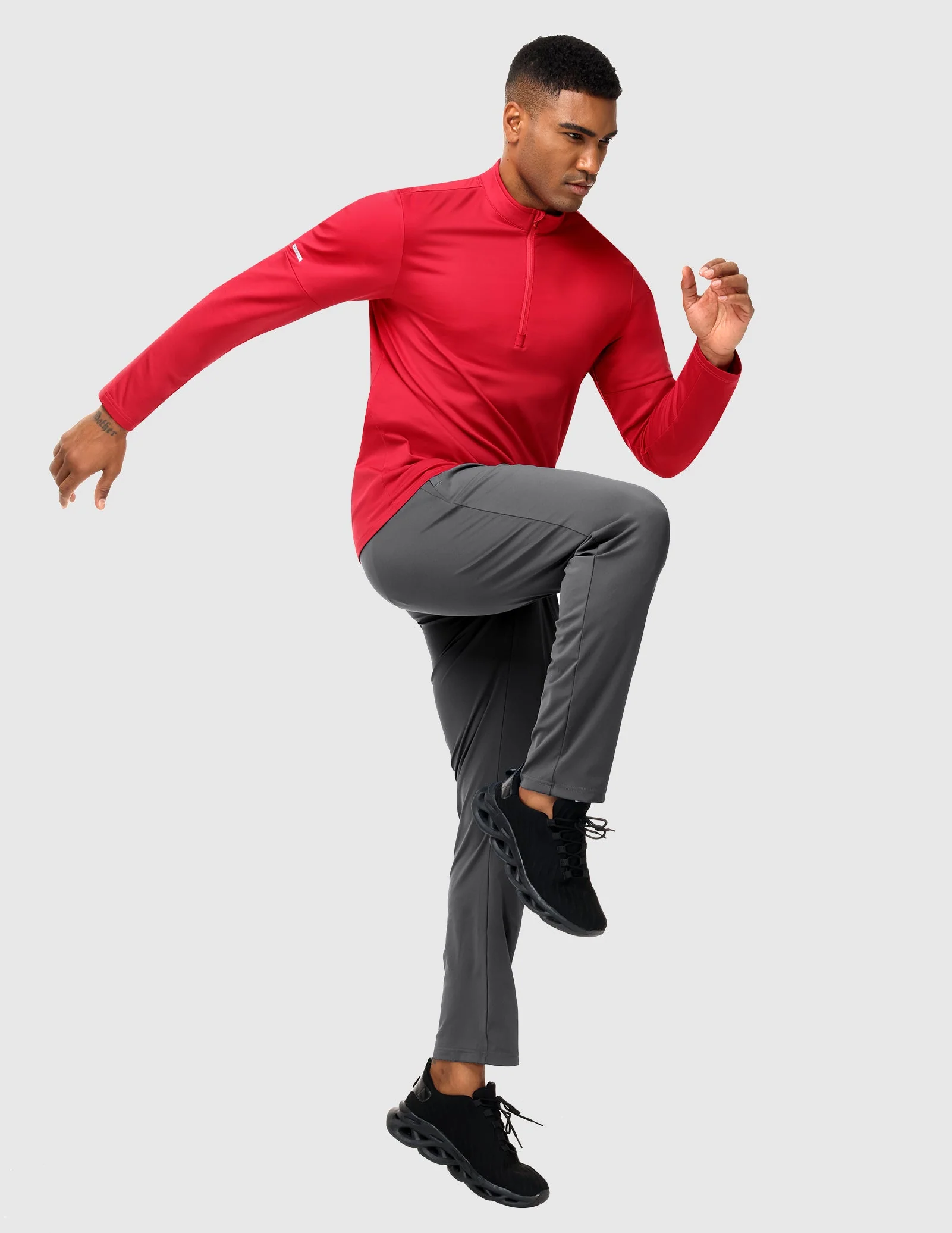 Men’s Brushed Quarter Zip Pullover Long Sleeve – Fleece Lined, Midweight - Image 18
