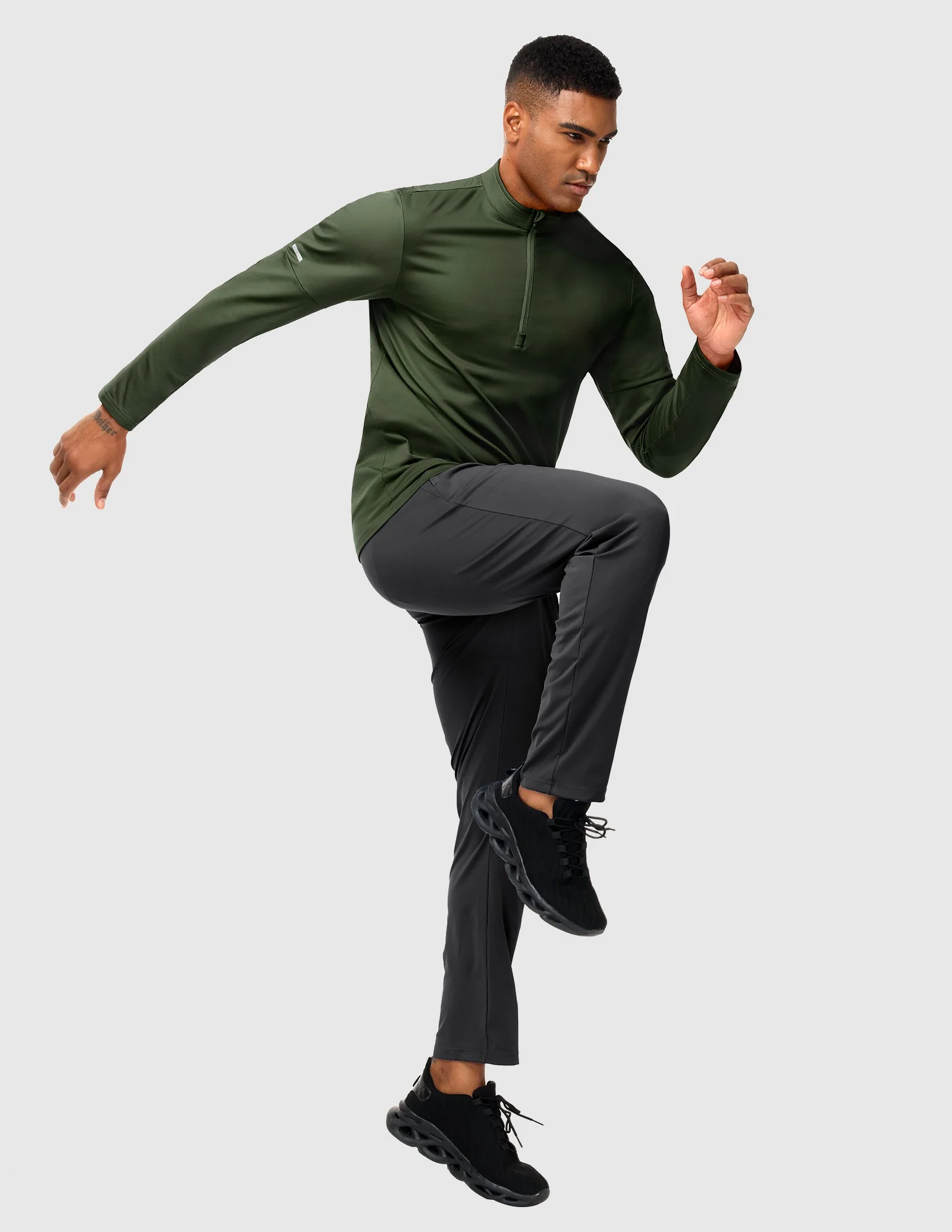 Men’s Brushed Quarter Zip Pullover Long Sleeve – Fleece Lined, Midweight - Image 20