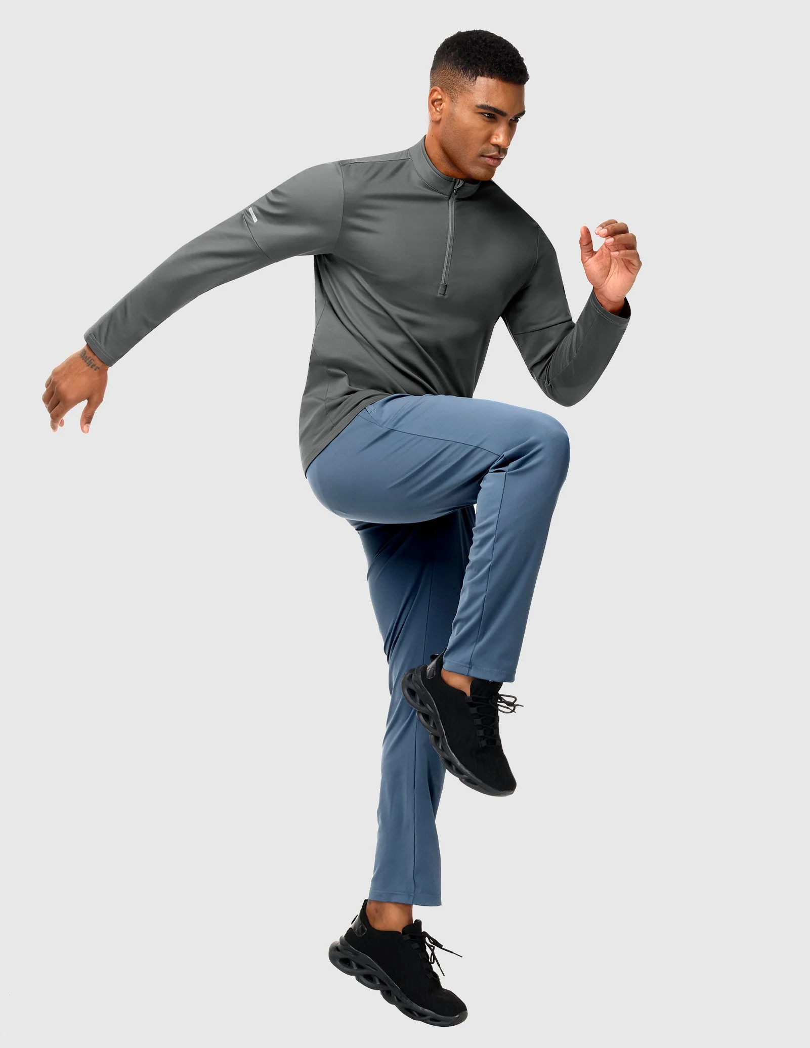 Men’s Brushed Quarter Zip Pullover Long Sleeve – Fleece Lined, Midweight - Image 25