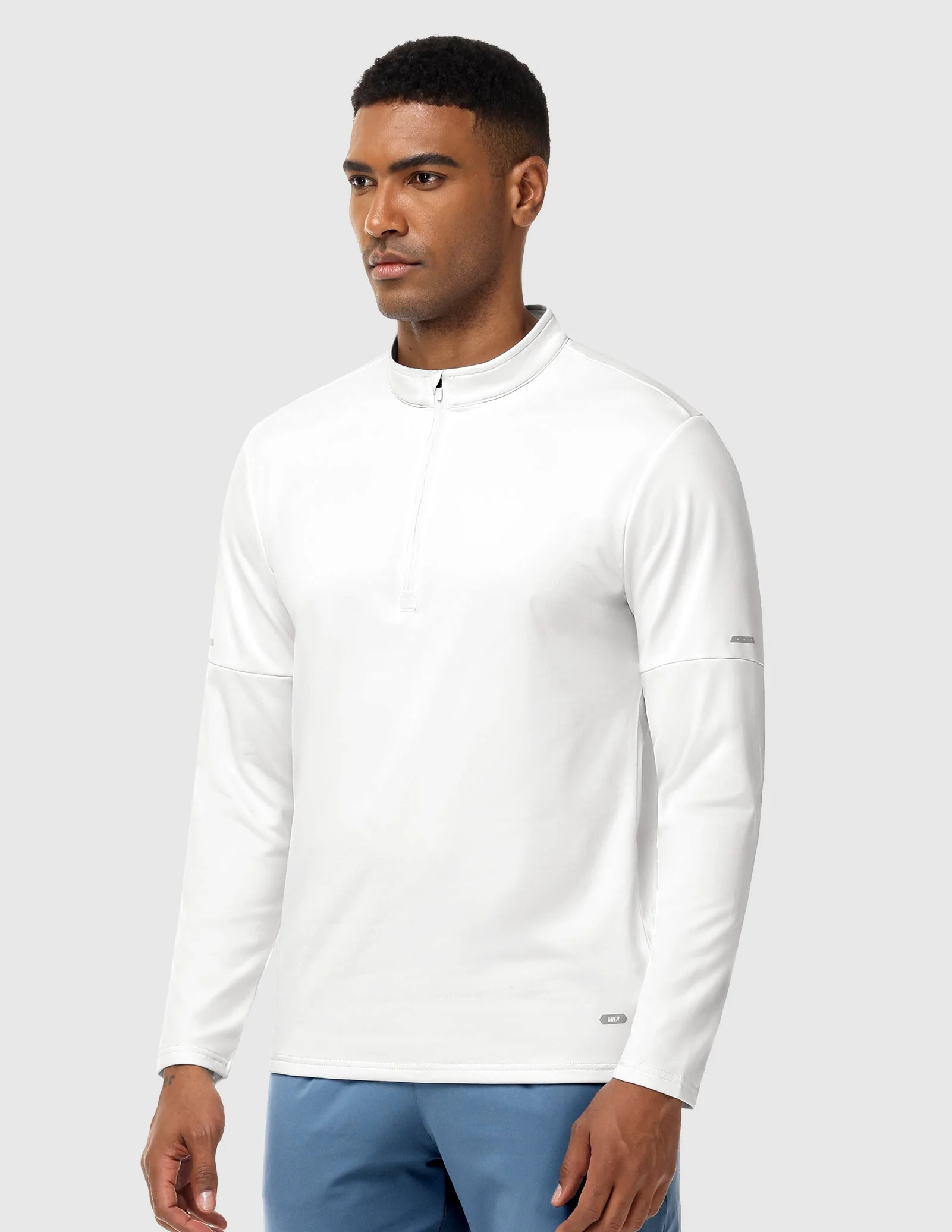 Men’s Brushed Quarter Zip Pullover Long Sleeve – Fleece Lined, Midweight - Image 3