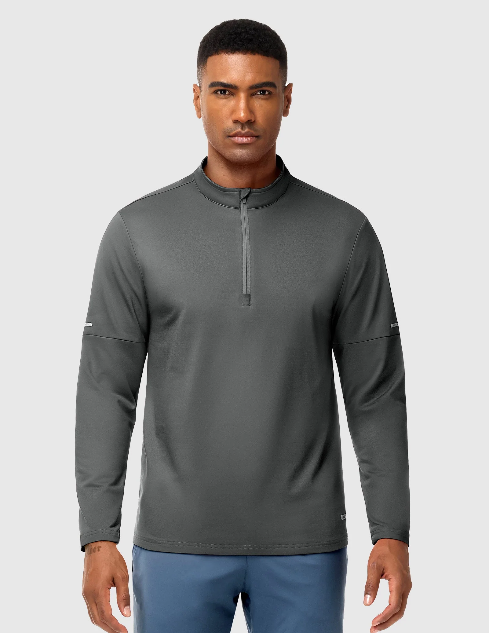 Men’s Brushed Quarter Zip Pullover Long Sleeve – Fleece Lined, Midweight - Image 30