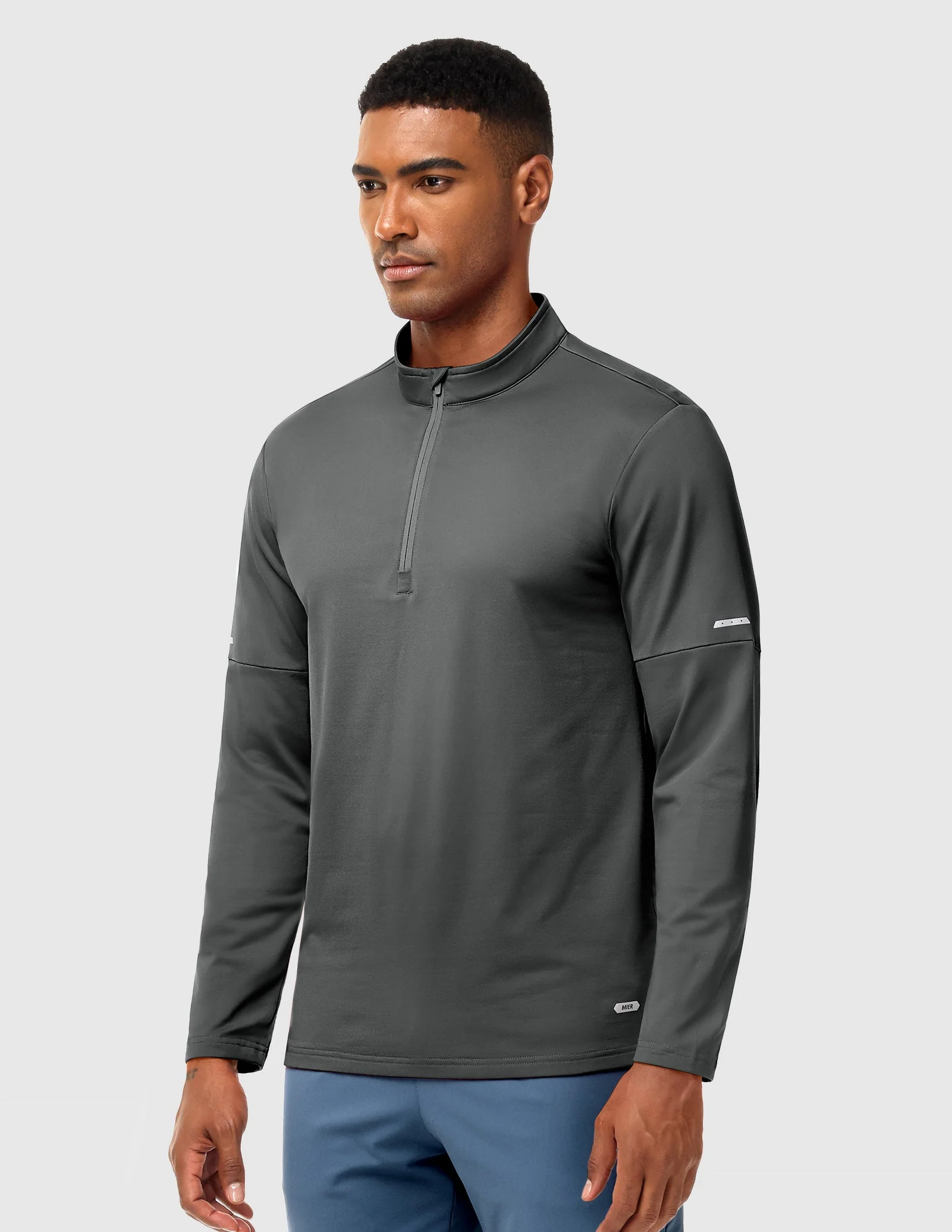 Men’s Brushed Quarter Zip Pullover Long Sleeve – Fleece Lined, Midweight - Image 31