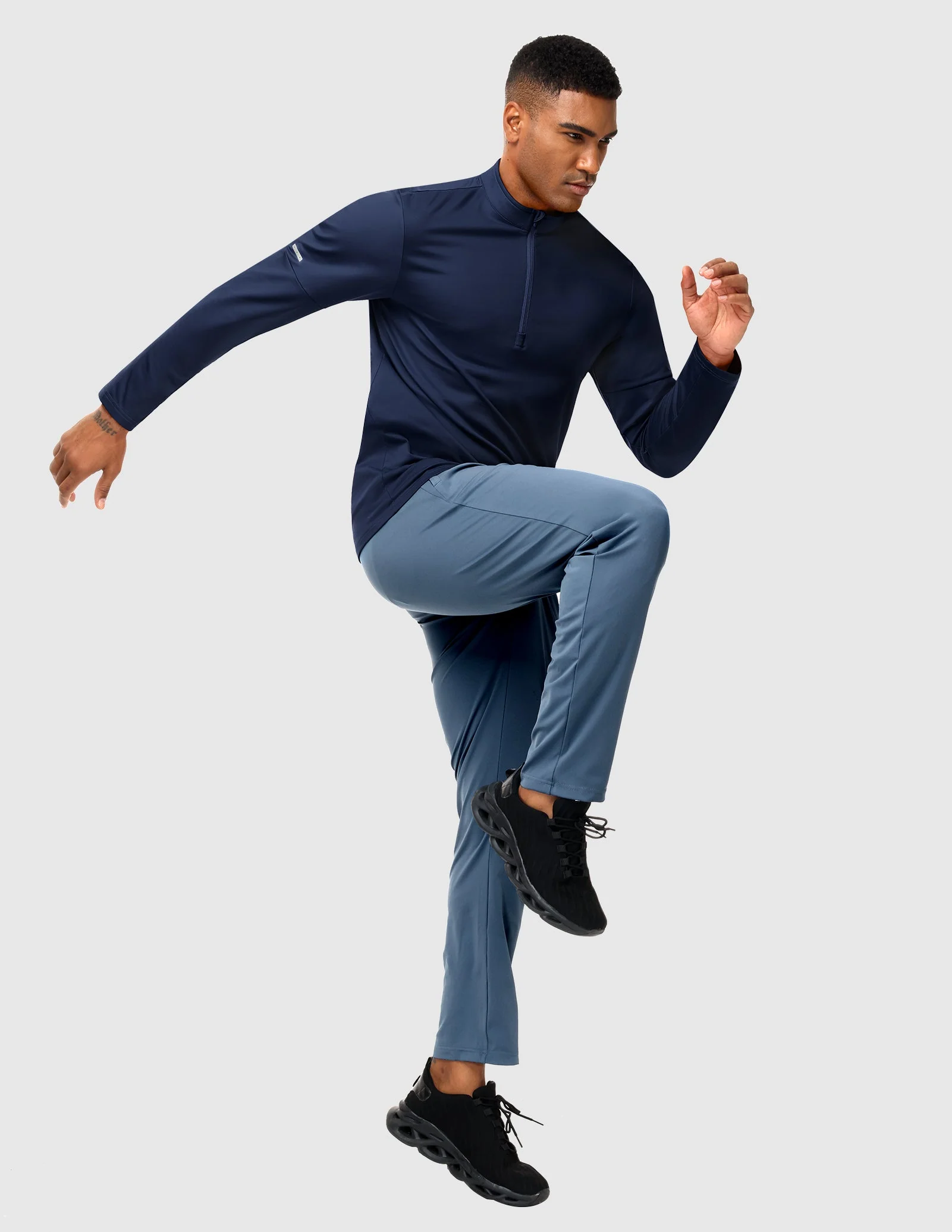 Men’s Brushed Quarter Zip Pullover Long Sleeve – Fleece Lined, Midweight - Image 9