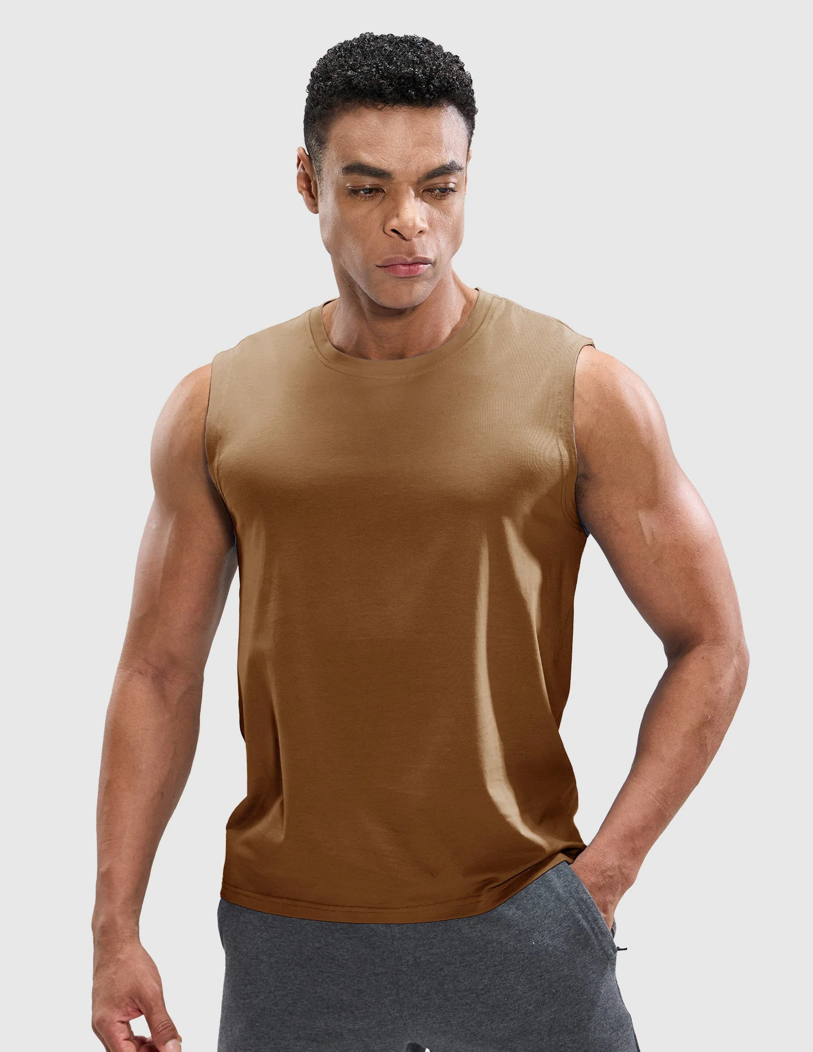 Men's Cotton Sleeveless Muscle Shirts - Image 100