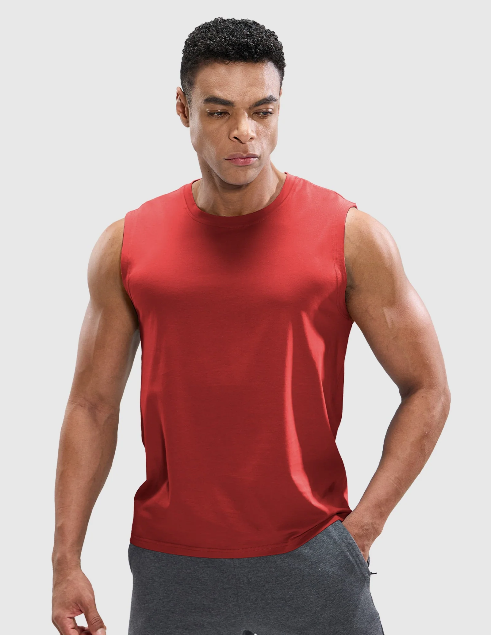Men's Cotton Sleeveless Muscle Shirts - Image 28
