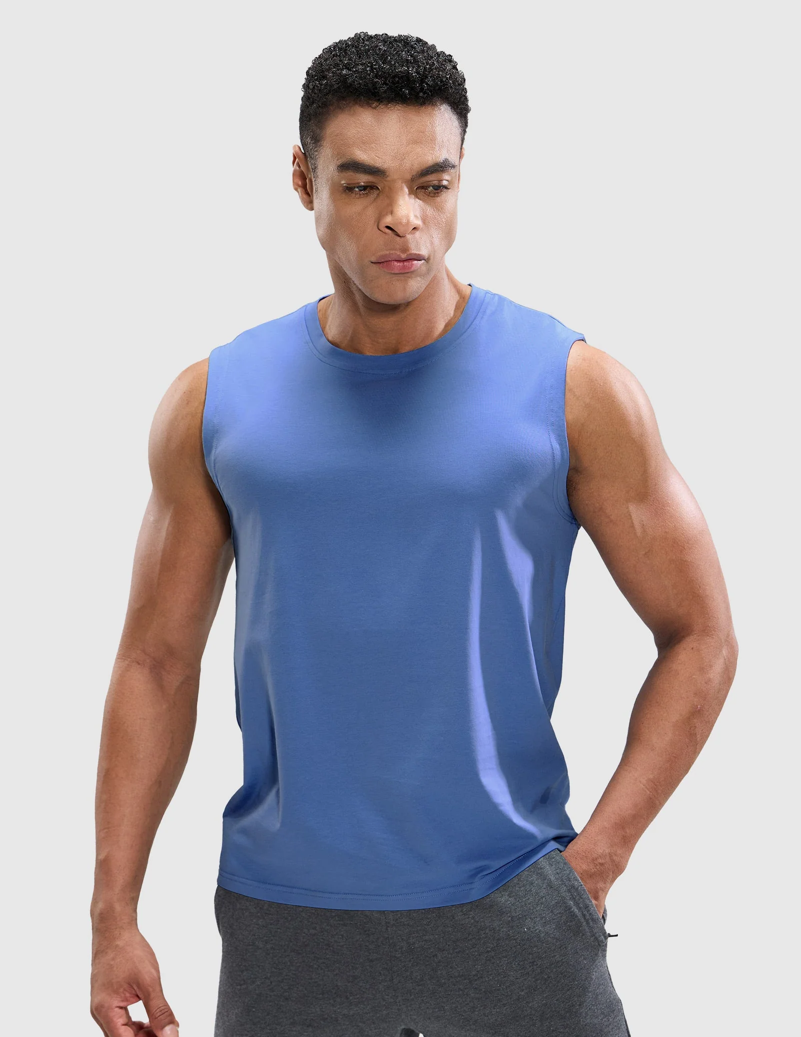 Men's Cotton Sleeveless Muscle Shirts - Image 57