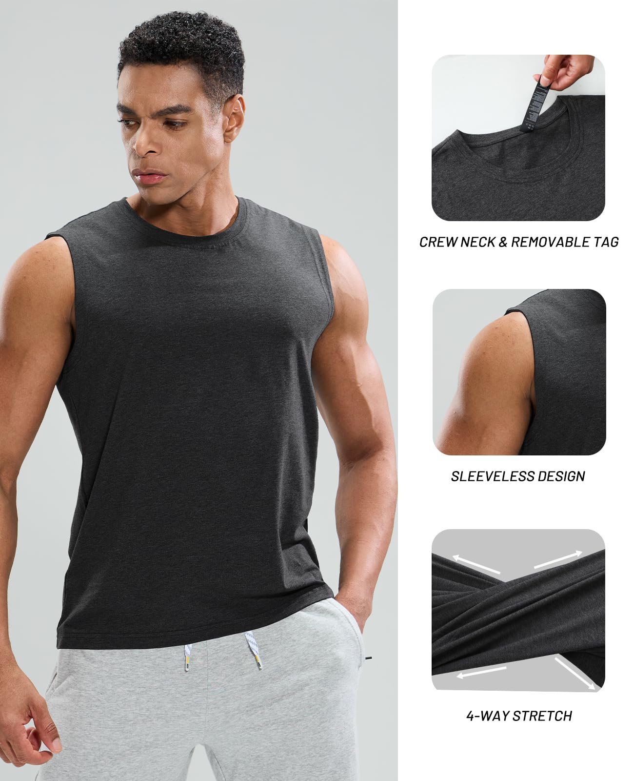 Men's Cotton Sleeveless Muscle Shirts - Image 7