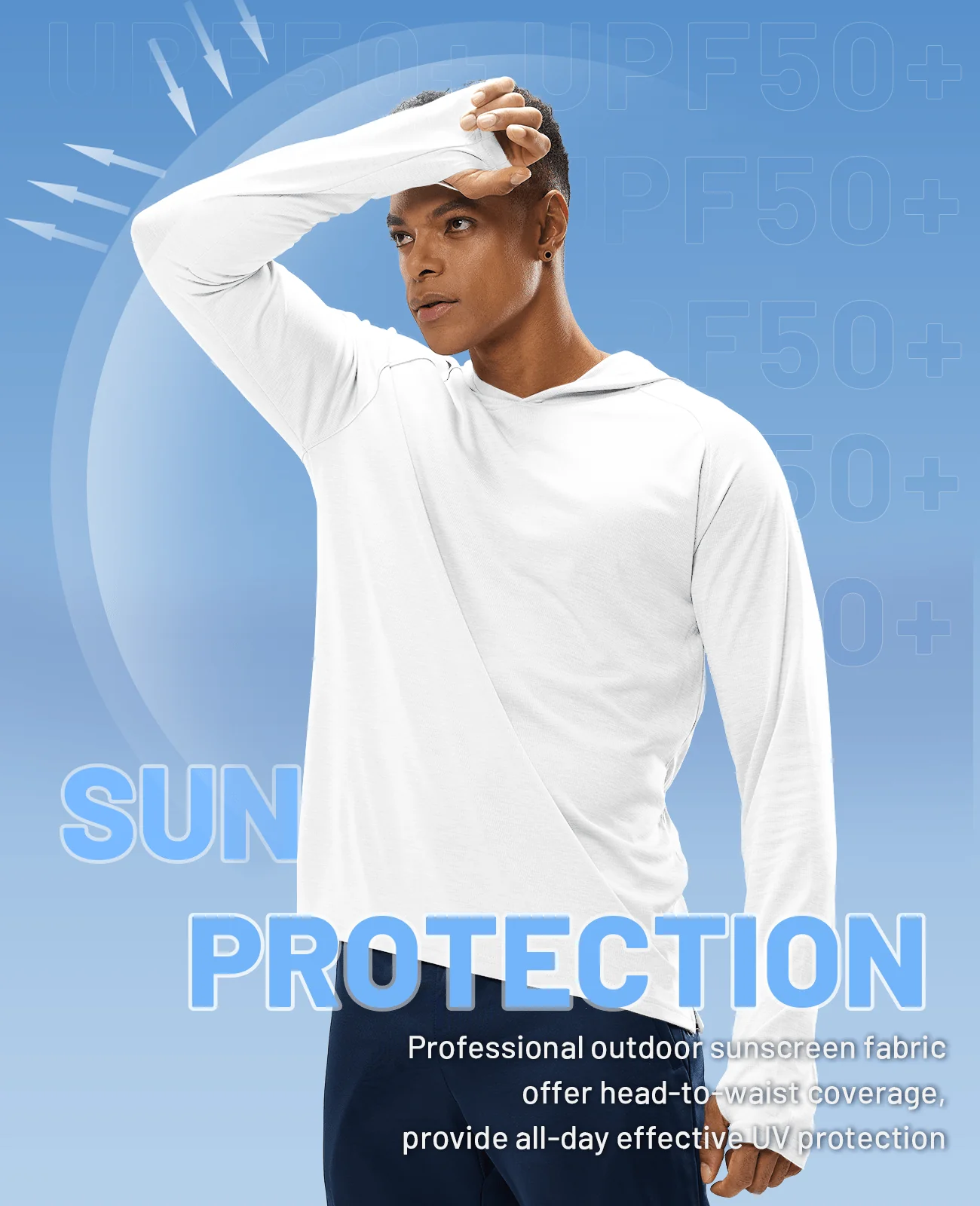Men's PaceGuard Lightweight Hoodie Long Sleeve Shirt - Image 132