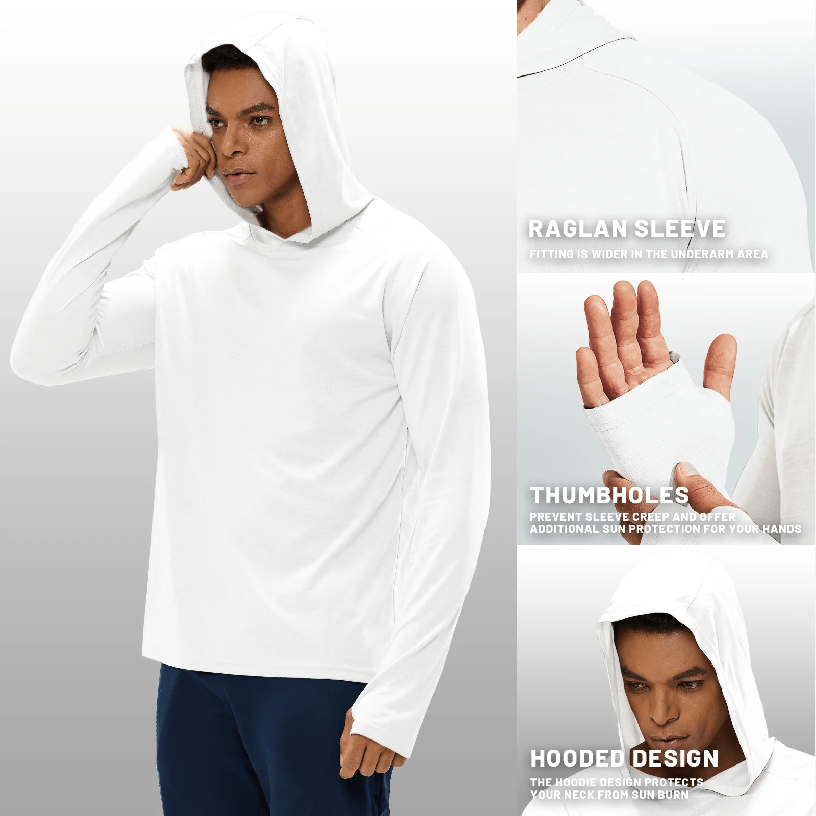 Men's PaceGuard Lightweight Hoodie Long Sleeve Shirt - Image 134