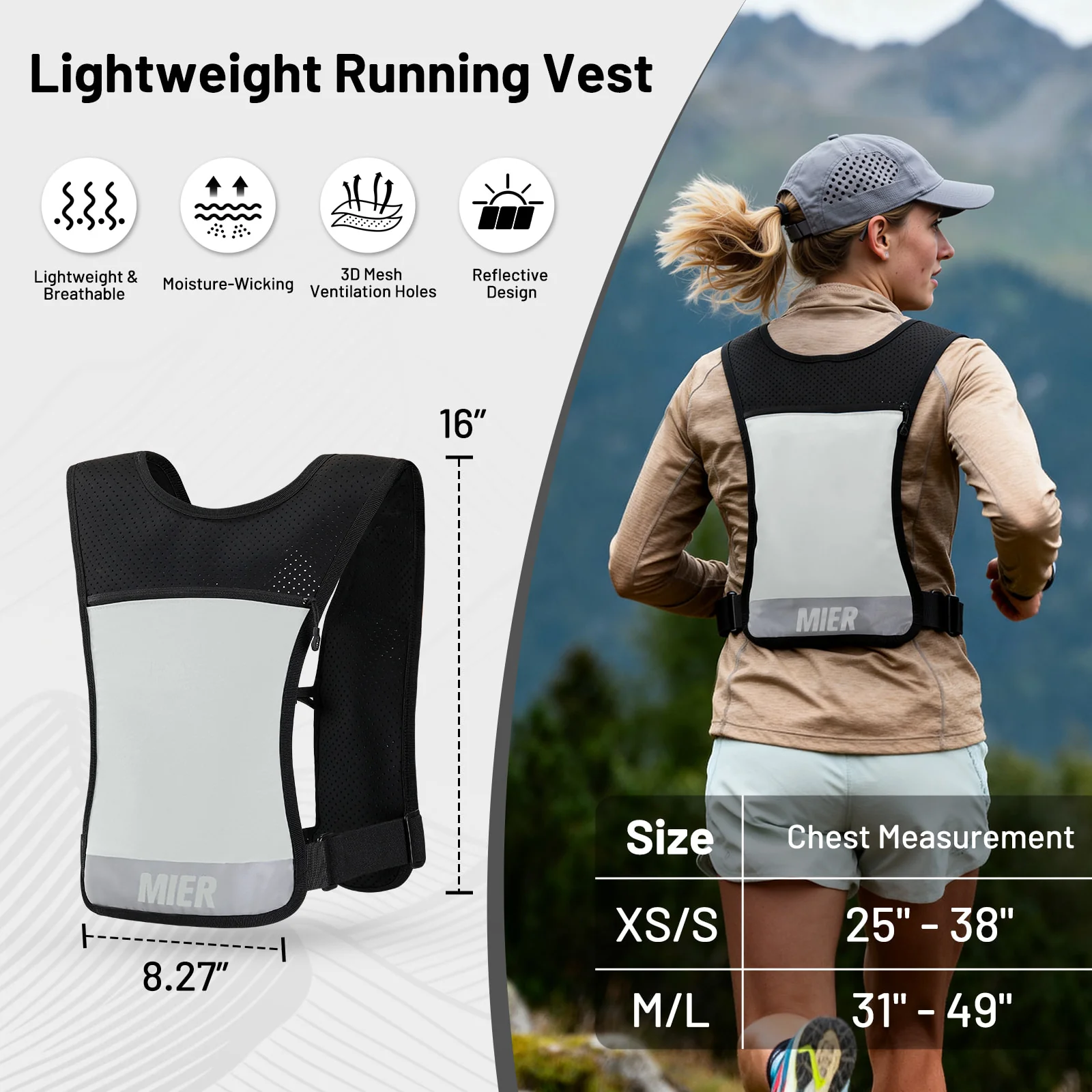 Running Hydration Vest with 500ml Soft Flask for Women & Men - Image 5