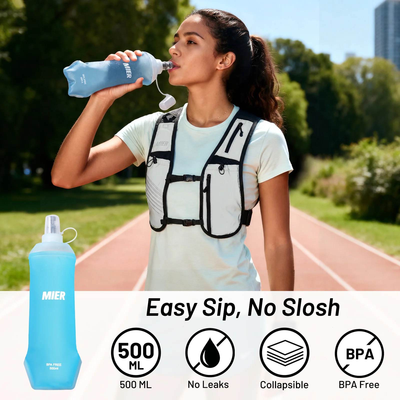 Running Hydration Vest with 500ml Soft Flask for Women & Men - Image 7