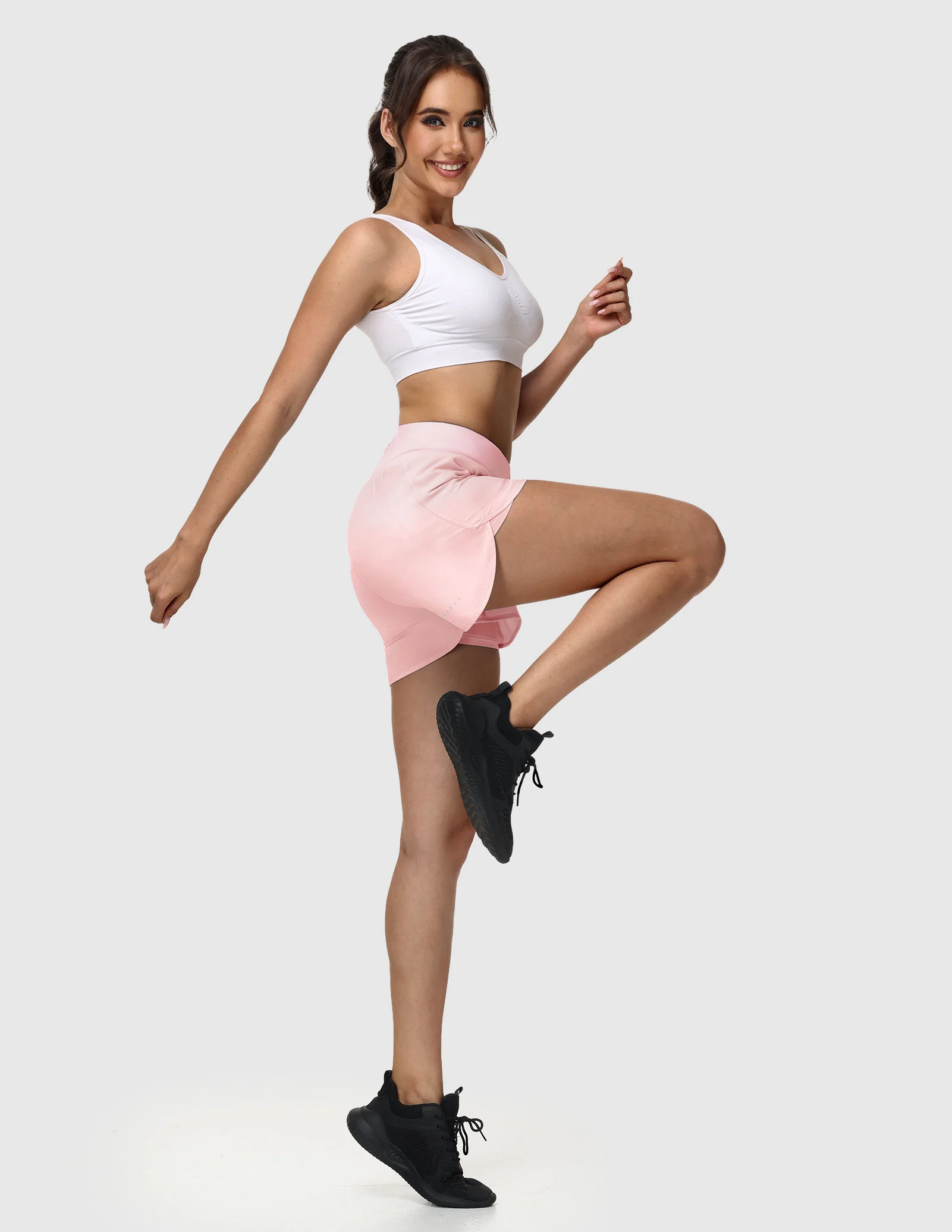 Women’s PaceLite 2-in-1 Running Shorts with Back Zipper Pockets 3" - Image 4