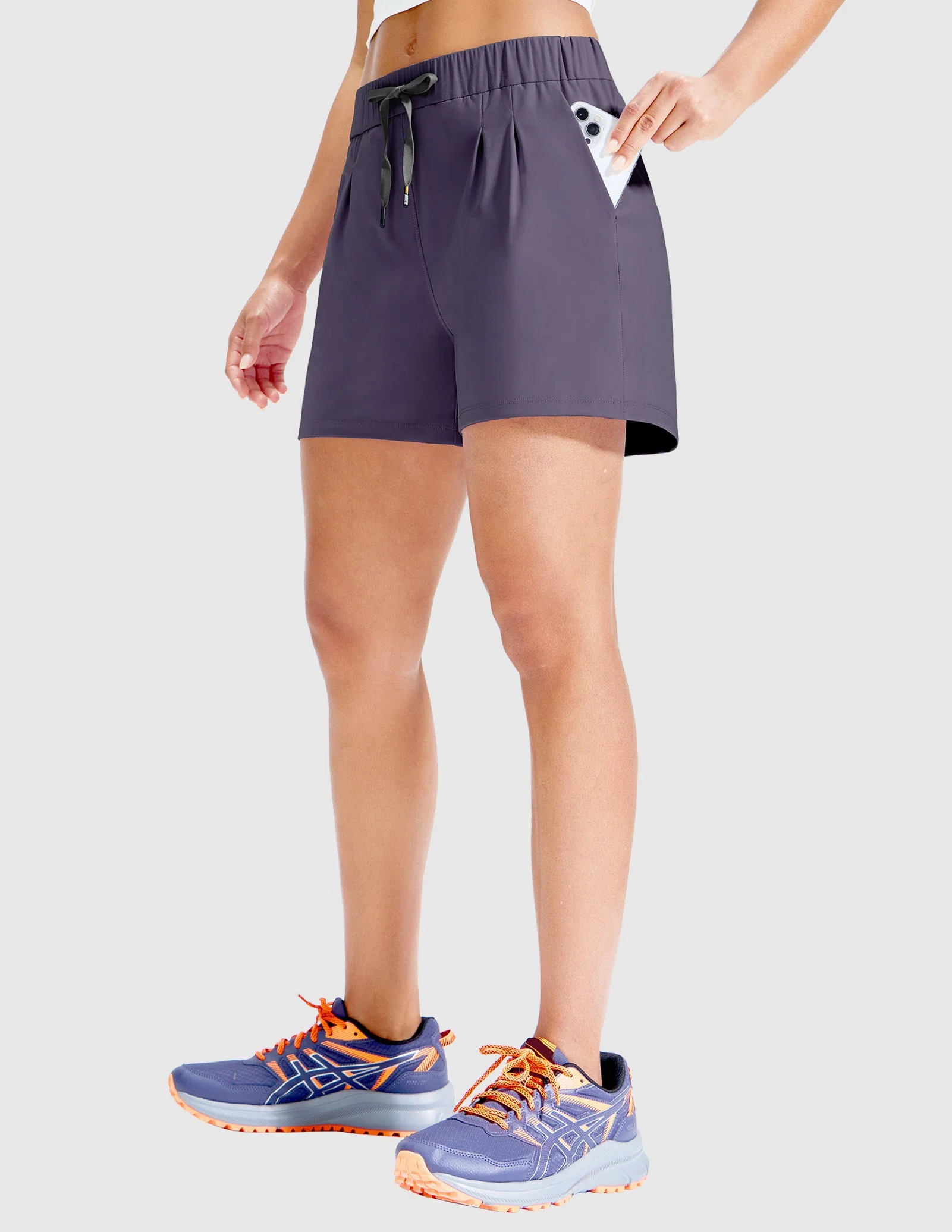 Women's 4" Athletic Nylon Workout Shorts - Image 19