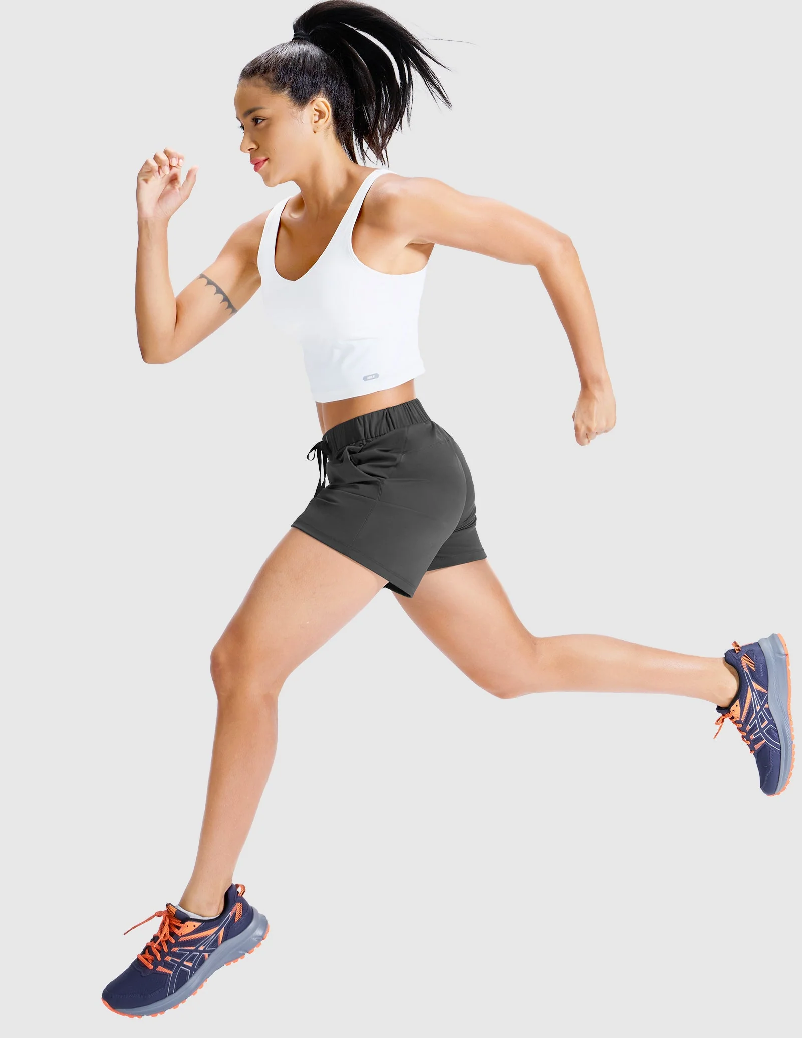 Women's 4" Athletic Nylon Workout Shorts - Image 27