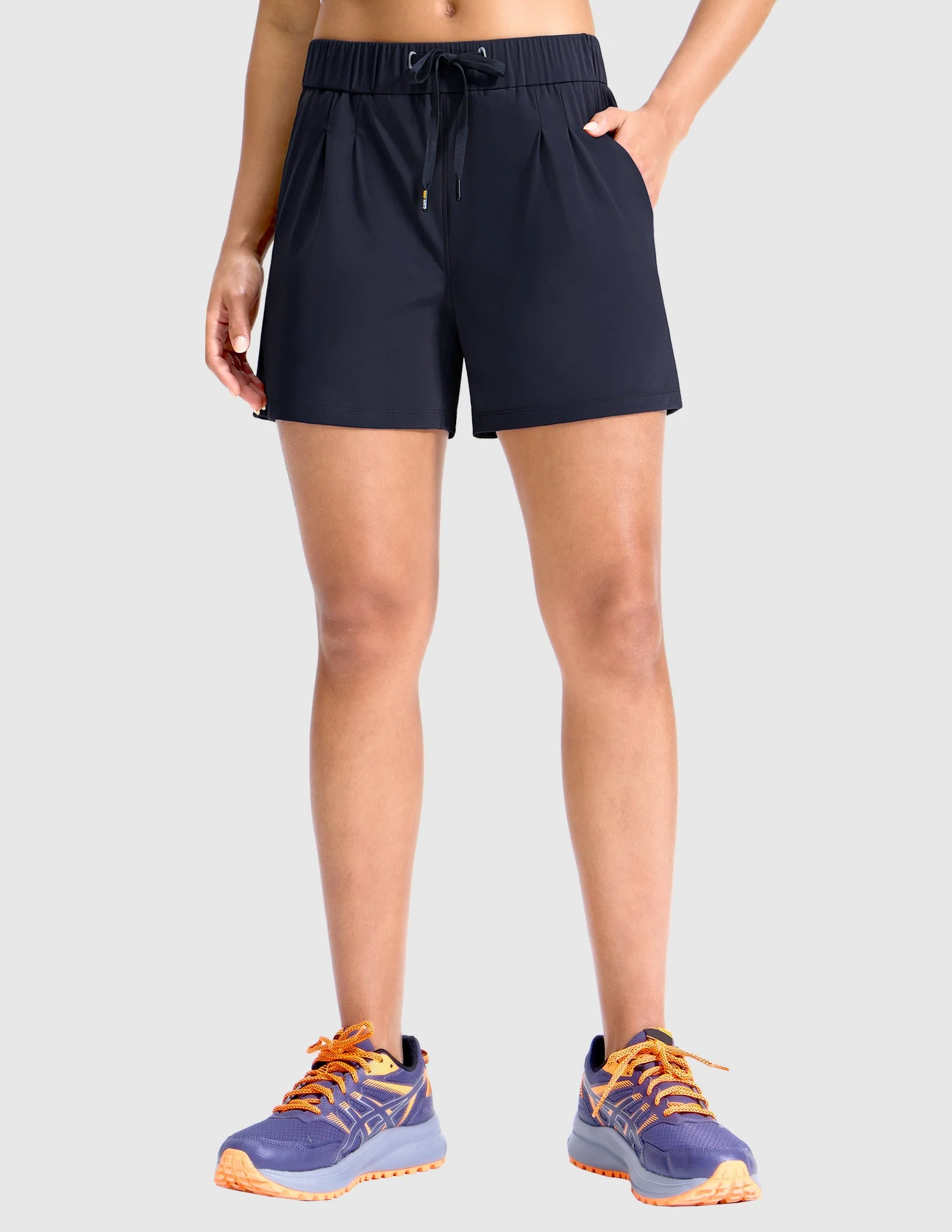 Women's 4" Athletic Nylon Workout Shorts - Image 42