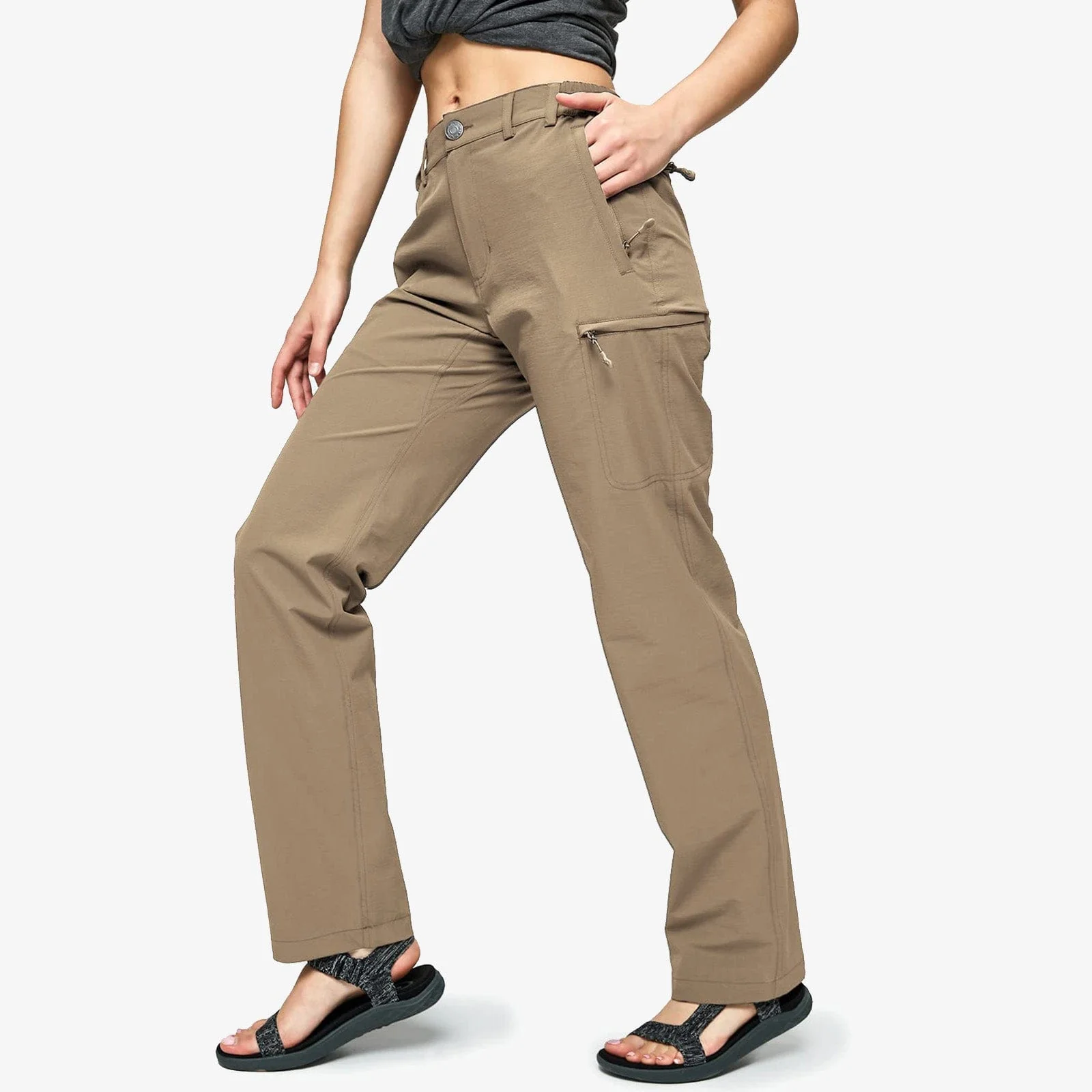Women's Quick Dry Cargo Pants Lightweight Hiking Pants - Image 12