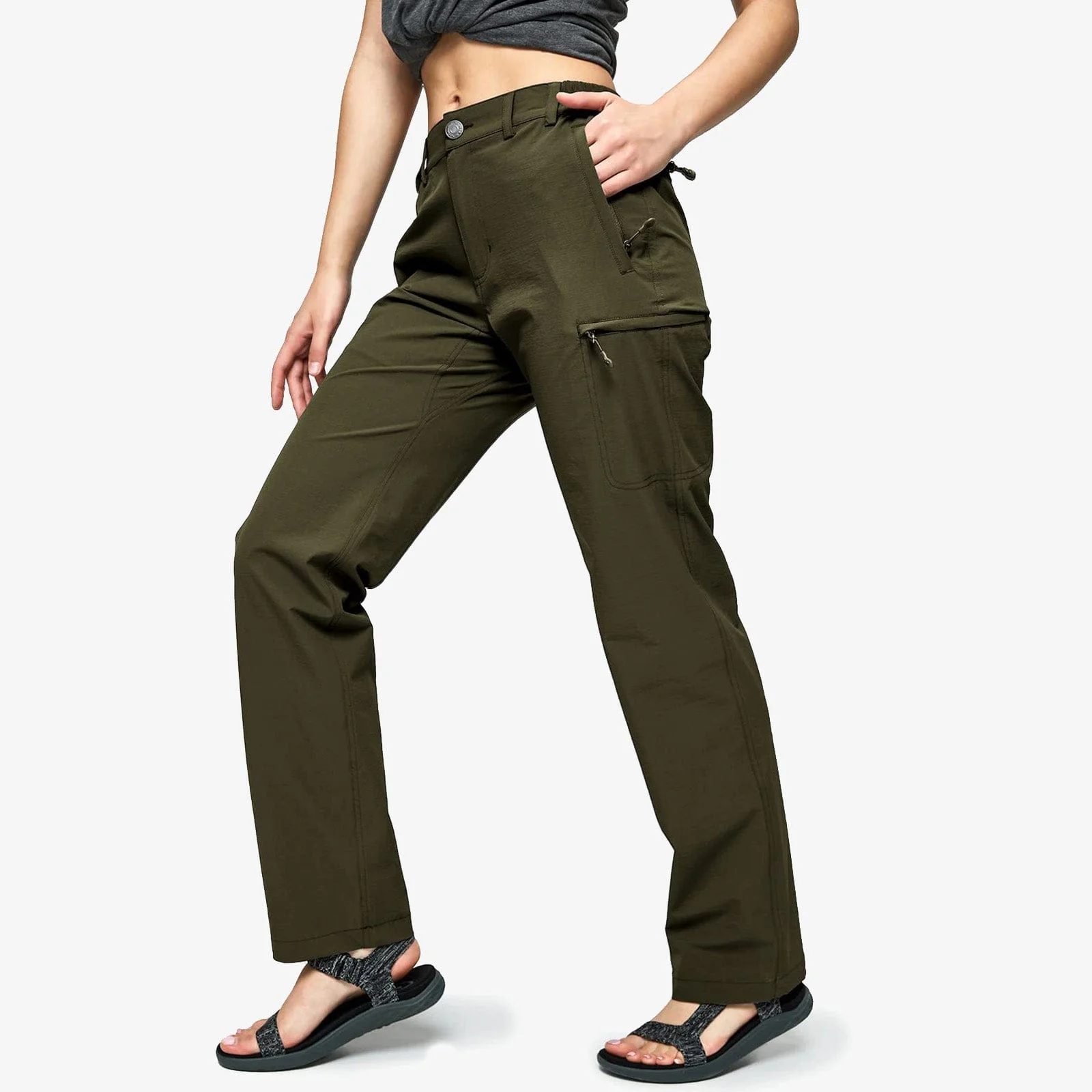 Women's Quick Dry Cargo Pants Lightweight Hiking Pants - Image 13