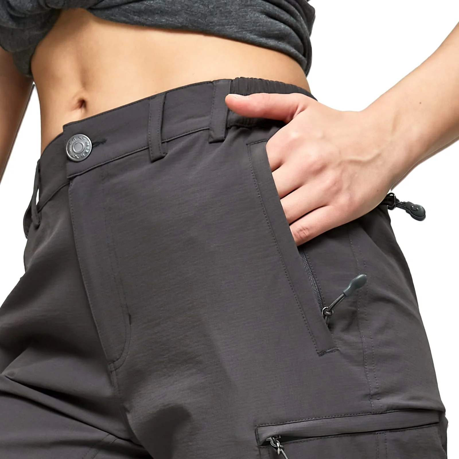 Women's Quick Dry Cargo Pants Lightweight Hiking Pants - Image 4