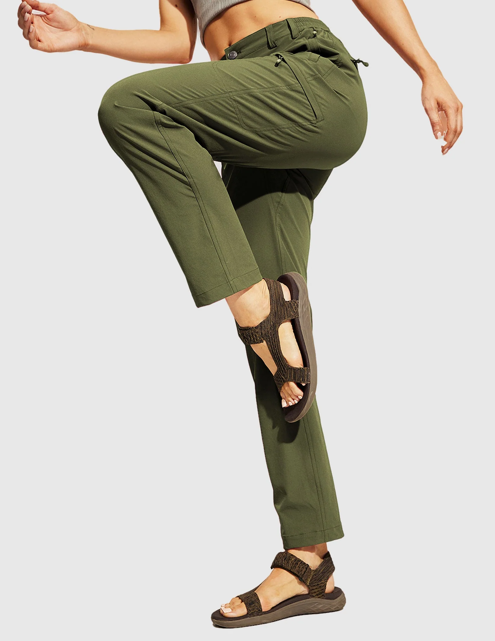 Women's Quick Dry Cargo Pants Lightweight Hiking Pants - Image 47