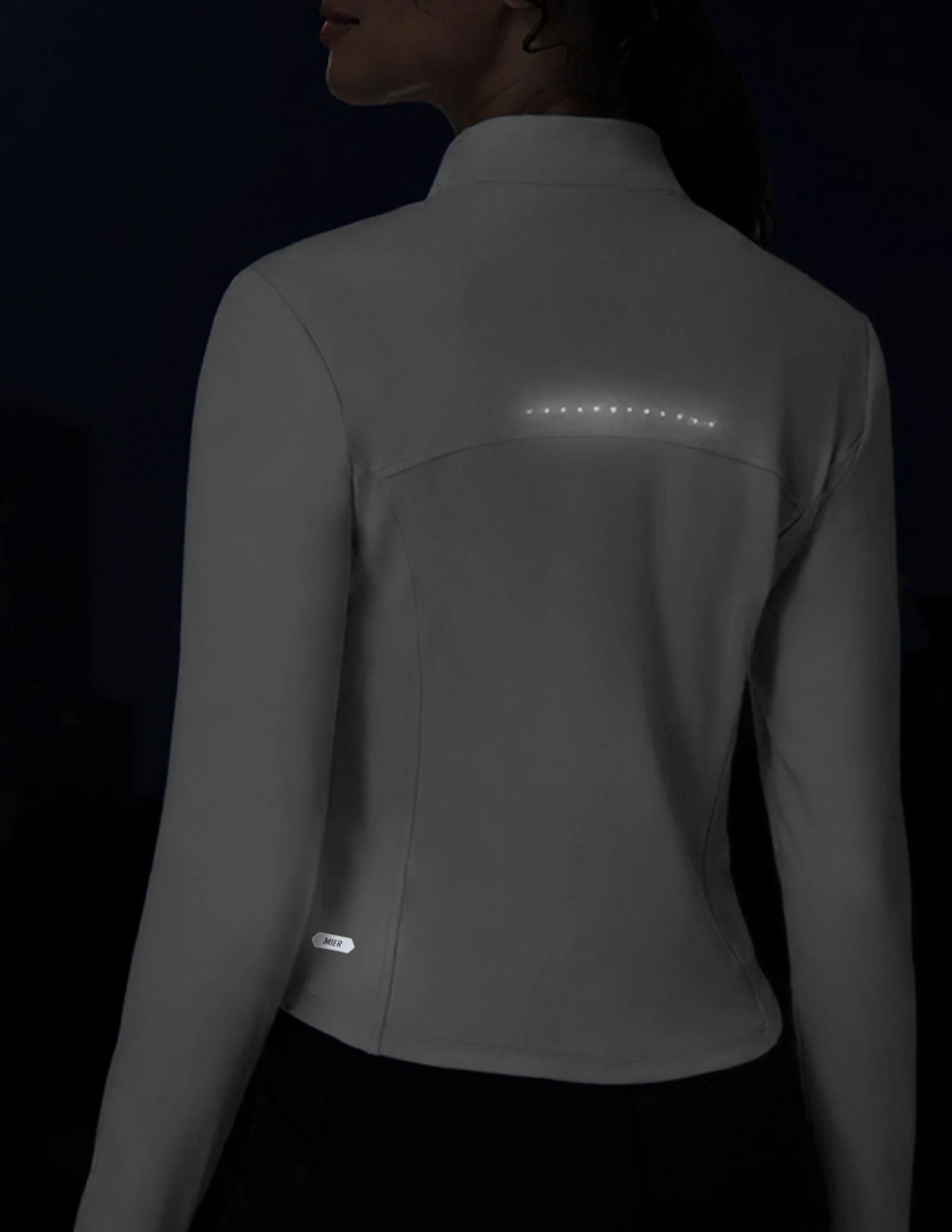 Women's Slim Fit Full Zip Workout Jacket with Zipper Pockets - Image 16