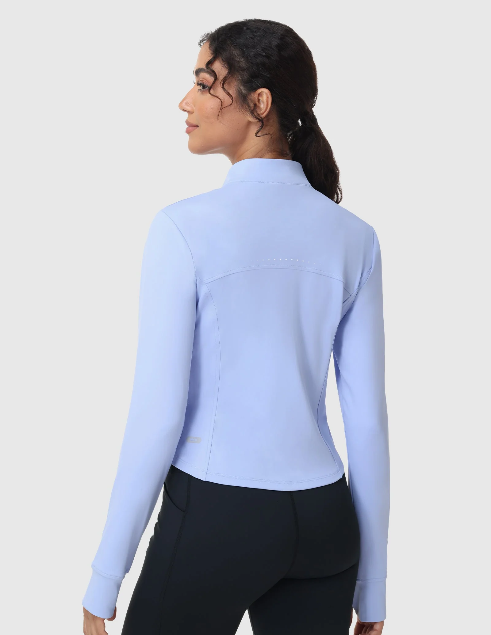 Women's Slim Fit Full Zip Workout Jacket with Zipper Pockets - Image 28