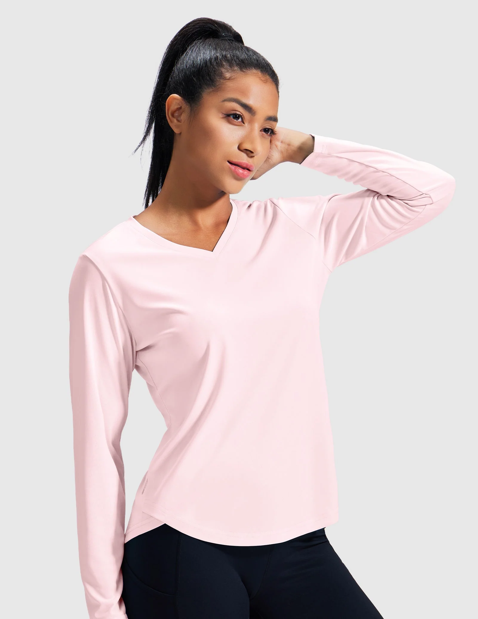 Women's TempoCool V Neck Long Sleeve Tee Shirt - Image 14