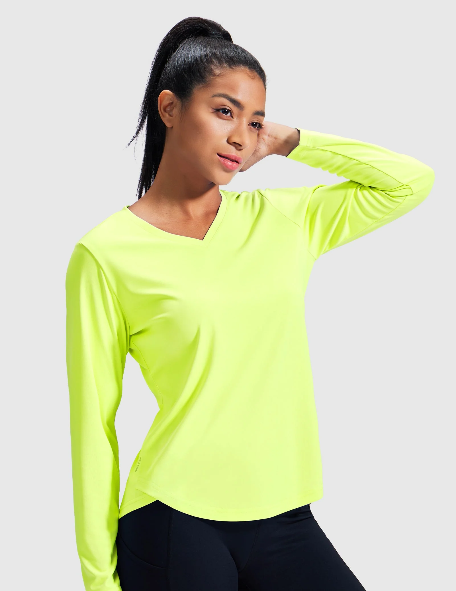 Women's TempoCool V Neck Long Sleeve Tee Shirt - Image 43