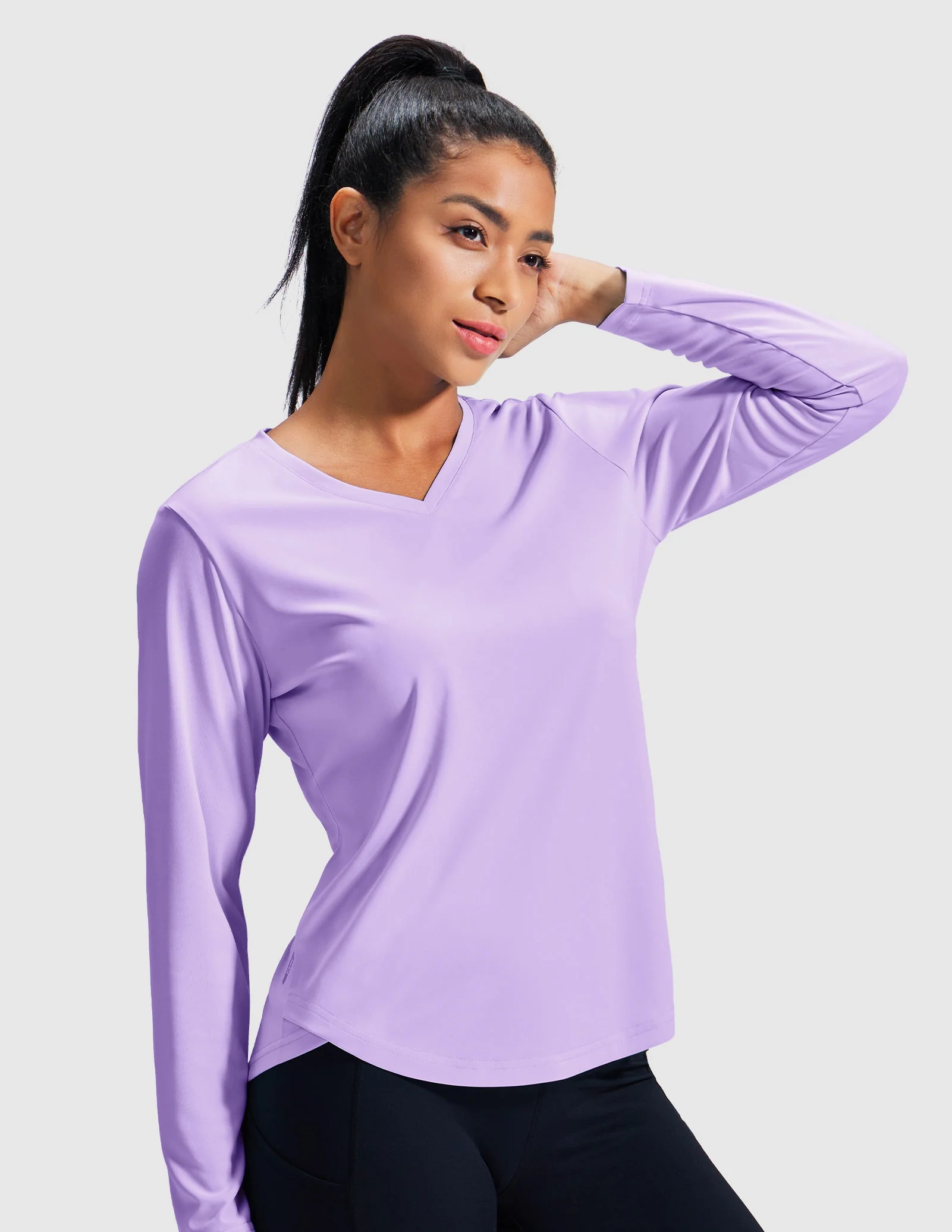 Women's TempoCool V Neck Long Sleeve Tee Shirt - Image 44