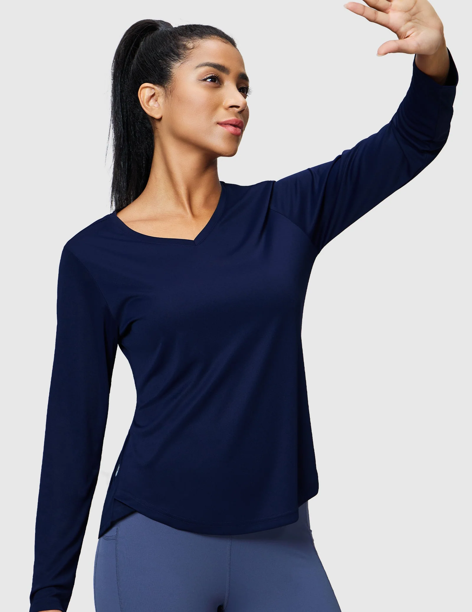 Women's TempoCool V Neck Long Sleeve Tee Shirt - Image 49