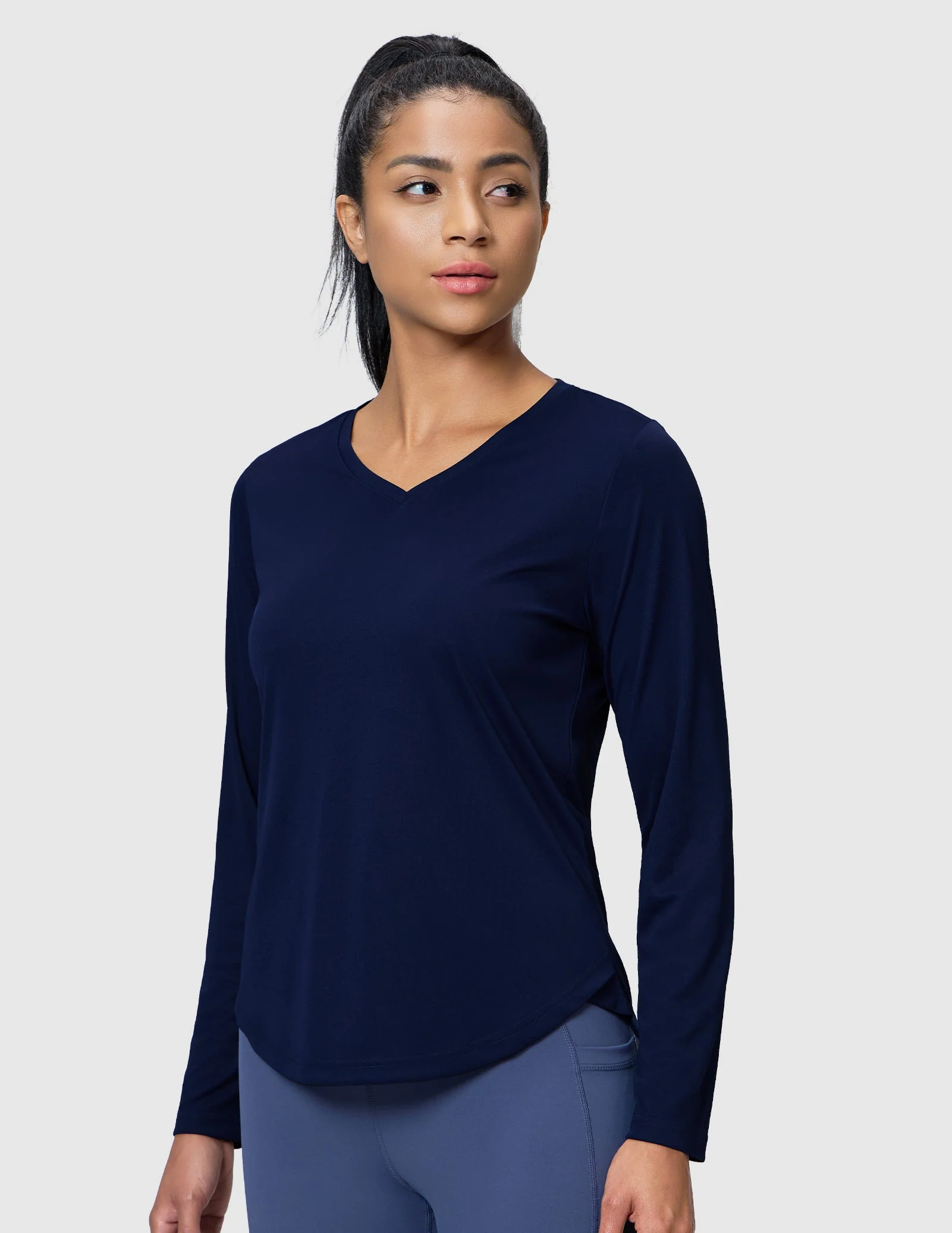 Women's TempoCool V Neck Long Sleeve Tee Shirt - Image 54