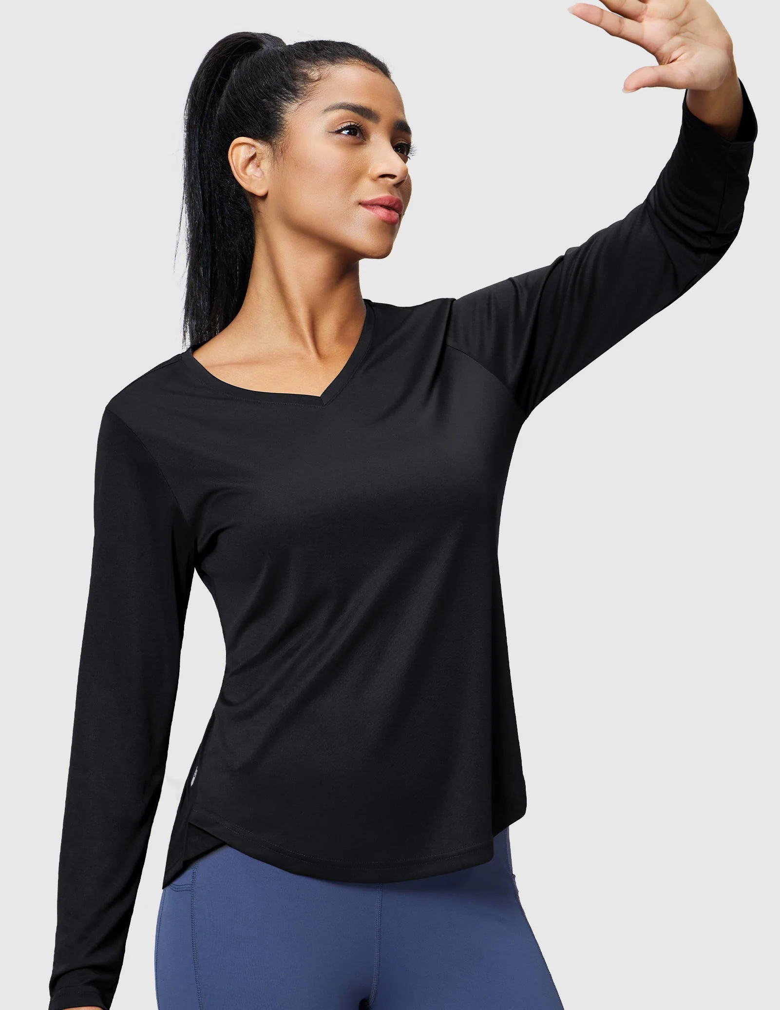 Women's TempoCool V Neck Long Sleeve Tee Shirt - Image 8